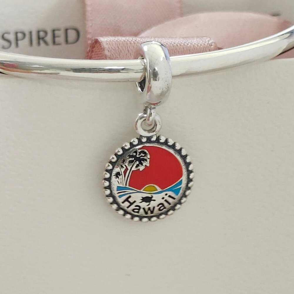 Pandora Hawaii Beach Travel Exclusive Dangle Charm S925 Silver Bracelet Pendant